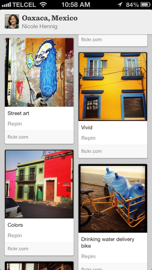 Some Oaxaca photos in Pinterest iPhone app