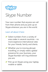 Get a Skype number
