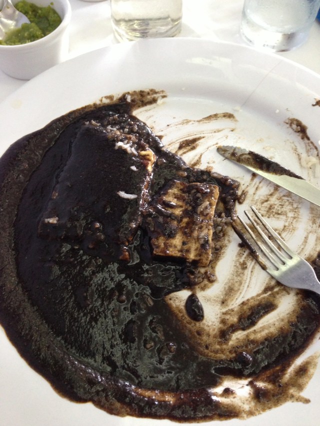 Mole negro over cheese