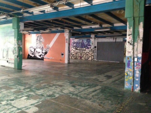 Inside the warehouse.