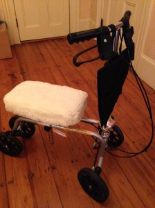 Knee scooter - good for getting around on one floor.