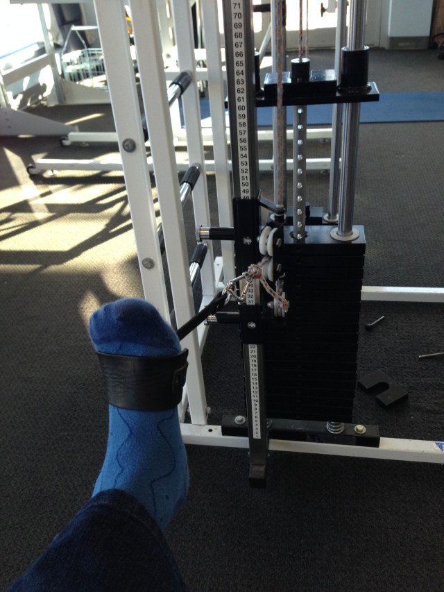 Physical therapy - ankle exercises.