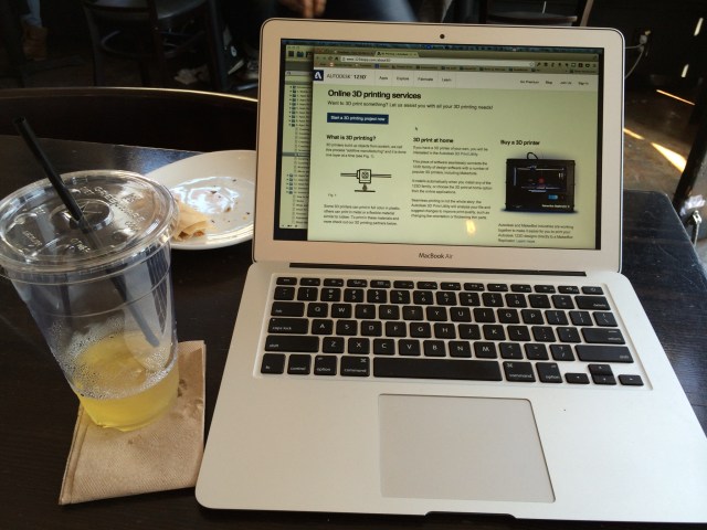 MacBook Air and iced tea