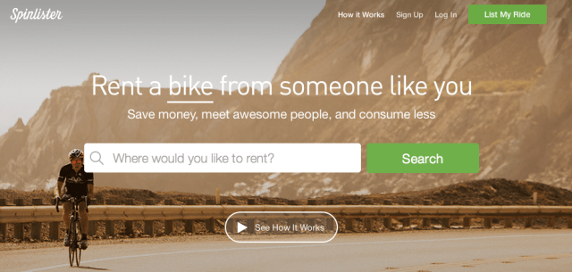 Spinlister: rent a bike from someone like you.