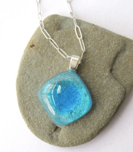 blue glass pendant