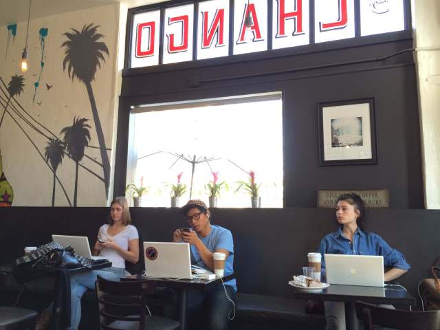 people working on laptops in Chango coffeeshop