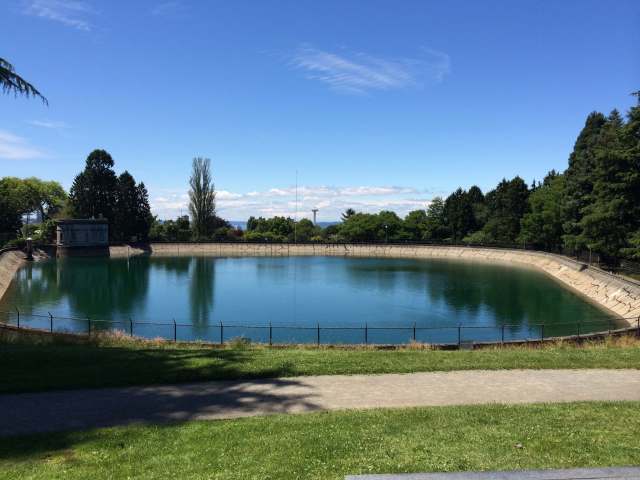 The reservoir in Volunteer Park.