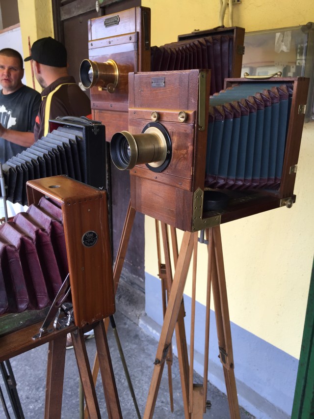 Old cameras at the flea market.