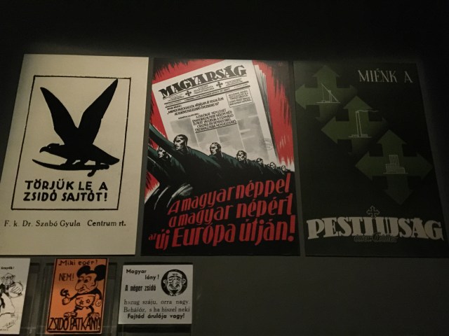Anti-semitic posters in the Holocaust Memorial Center