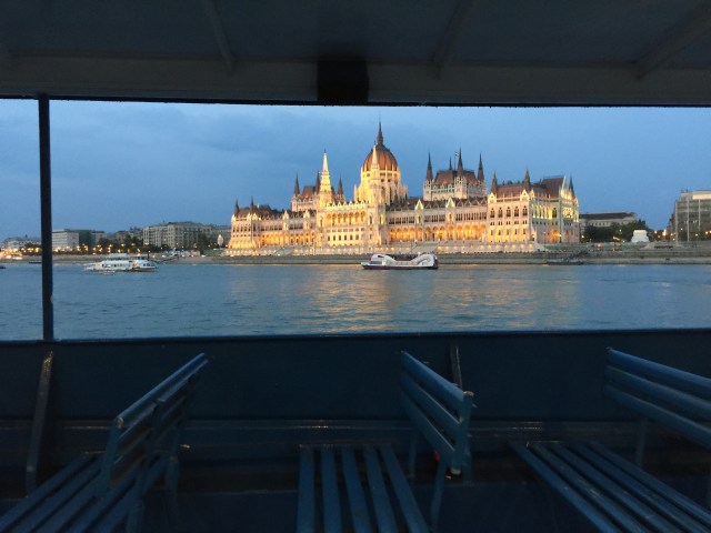 Parliament viewed from a riverboat.
