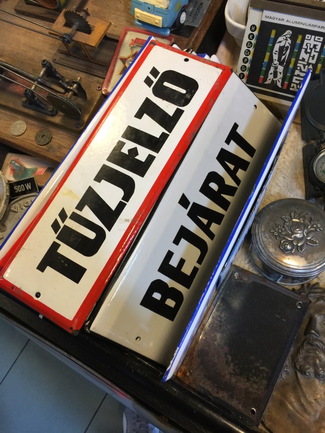 signs in the flea market